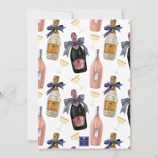 Französisches Champagner-Party Einladung (Rückseite)