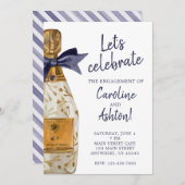 Französisches Champagner-Party Einladung (Vorne/Hinten)