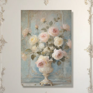 Französisches Chateau Vintag Blumenblauer Rosa Dek Seidenpapier
