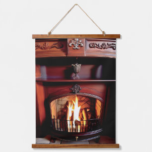 Französisches Chateaux Small Hearth Wall Band Wandteppich Mit Holzrahmen