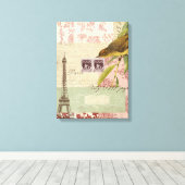 Französisches Collage Leinwanddruck (Insitu (Holzboden))