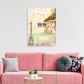 Französisches Collage Leinwanddruck (Insitu (Wohnzimmer))