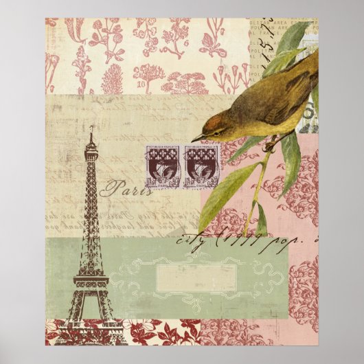 Französisches Collage Poster (Vorne)