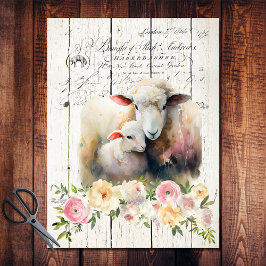 Französisches Country Floral Dorper Sheep Seidenpapier