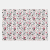 Französisches Country Toile Fleurie Rose Design Geschenkpapier Set (Vorderseite 3)
