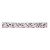 Französisches Country Toile Fleurie Rose Design Satinband (Vorderseite)