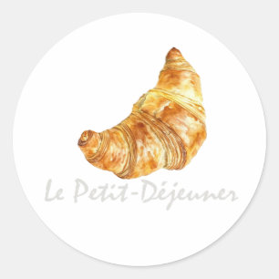 Französisches Croissant-Design Runder Aufkleber