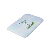 Französisches Design - Eiffelturm in Paris Badematte (Schrägansicht)