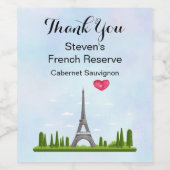 Französisches Design - Eiffelturm in Paris Vielen  Weinetikett (Einzelnes Label)