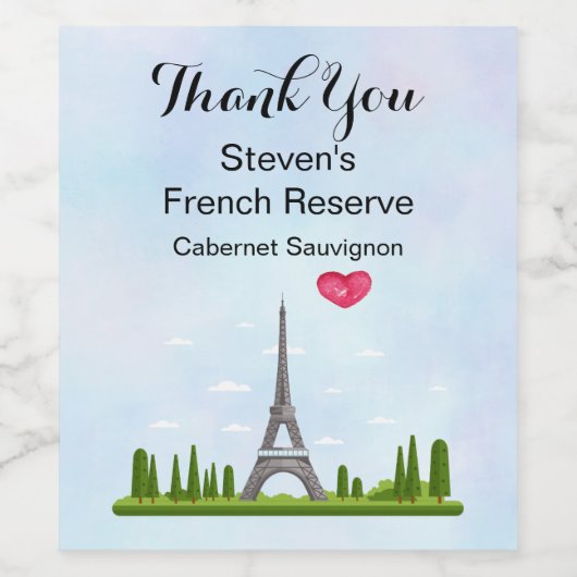 Französisches Design - Eiffelturm in Paris Vielen  Weinetikett (Einzelnes Label)