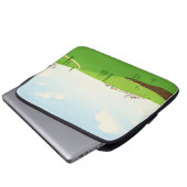 französisches Dorf Laptopschutzhülle (Vorne Knopf)