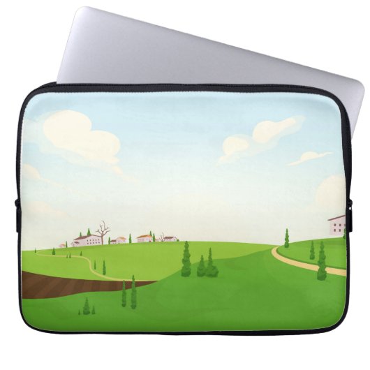 französisches Dorf Laptopschutzhülle (Vorderseite)