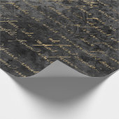 Französisches Drehbuch auf Distressive Gray Geschenkpapier (Ecke)