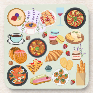 Französisches Essen Getränkeuntersetzer