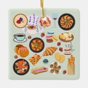Französisches Essen Keramikornament