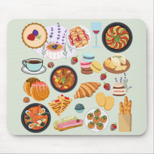 Französisches Essen Mousepad