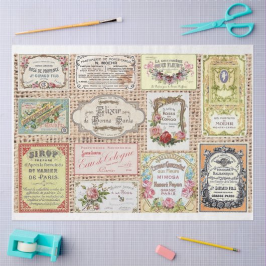 Französisches Etikettenpapier Seidenpapier (Basteln)