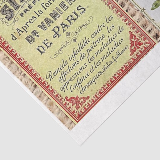 Französisches Etikettenpapier Seidenpapier (Ausschnitt)