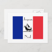 Französisches Flagge Joyeux Feiertagspostkarte (Vorne/Hinten)