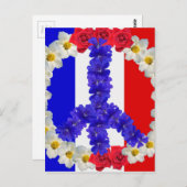 französisches Flaggen-Friedenszeichen Postkarte (Vorne/Hinten)