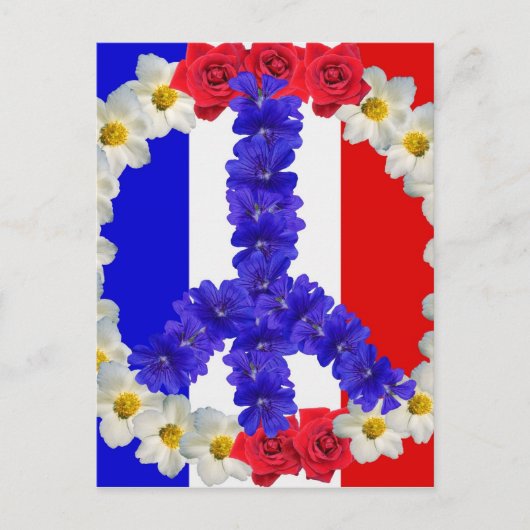 französisches Flaggen-Friedenszeichen Postkarte (Vorderseite)