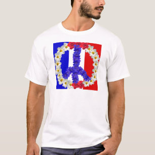 französisches Flaggen-Friedenszeichen T-Shirt