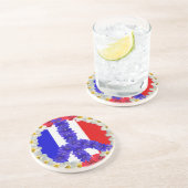 französisches Flaggen-Friedenszeichen Untersetzer (Seite)