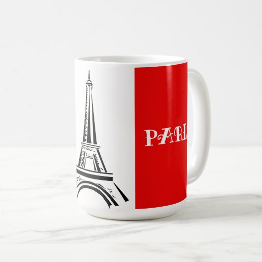 Französisches Flaggen- und Eiffelturmdesign Kaffeetasse (VorderseiteRechts)