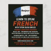 Französisches Flaggendesign, Französischer Sprachk Flyer (Vorne)