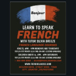 Französisches Flaggendesign, Französischer Sprachk Flyer<br><div class="desc">Französische Flyer für die Werbung in Französisch-Sprachkursen durch den Visitenkarten-Store.</div>