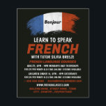 Französisches Flaggendesign, Französischer Sprachk Flyer<br><div class="desc">Französische Flyer für die Werbung in Französisch-Sprachkursen durch den Visitenkarten-Store.</div>
