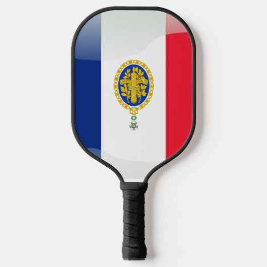 Französisches Flaggenemblem Pickleball Schläger (Vorderseite)