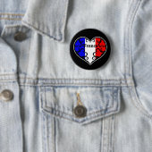 Französisches Flaggenherz in Schwarz Button (Beispiel)