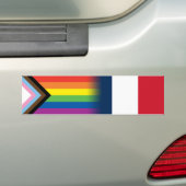 Französisches Flaggenzeichen für den LGBTQ inklusi Autoaufkleber (Auf Auto)