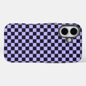 Französisches Flieder-Karo-Muster Case-Mate iPhone Hülle (Rückseite (Horizontal))
