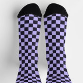 Französisches Flieder-Karo-Muster Socken (Oben)