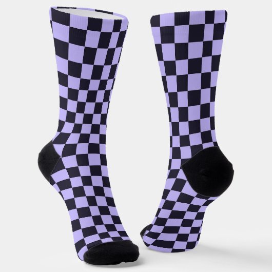 Französisches Flieder-Karo-Muster Socken (Gewinkelt)