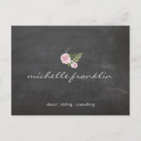 FRANZÖSISCHES FLORALBOUQUET AUF CHALKBOARD Postkar