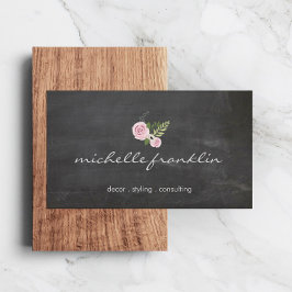 FRANZÖSISCHES FLORALBOUQUET auf CHALKBOARD-Visiten Visitenkarte