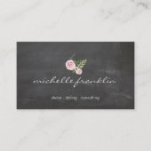 FRANZÖSISCHES FLORALBOUQUET auf CHALKBOARD-Visiten Visitenkarte (Vorderseite)
