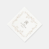 Französisches Florales Beiges Braunes Viktorianisc Serviette (Ecke)