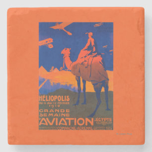 Französisches Fluglinien-Werbeplakat Steinuntersetzer