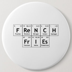 Französisches FrIEs Chemie Periodisches Tischworte Button