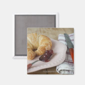 Französisches Frühstück mit Croissant Magnet (Vorderseite/Rückseite)