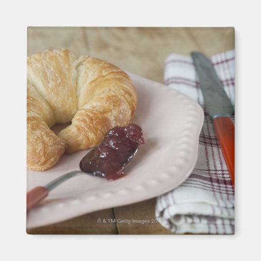 Französisches Frühstück mit Croissant Magnet (Vorne)