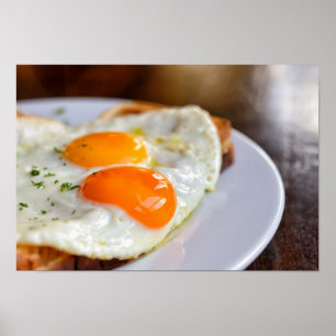 französisches Gericht Croque-Madame mit schönem Sp Poster