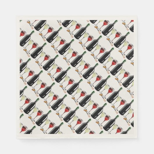 Französisches Glas Thema Party Papier Napkins Serviette (Vorderseite)