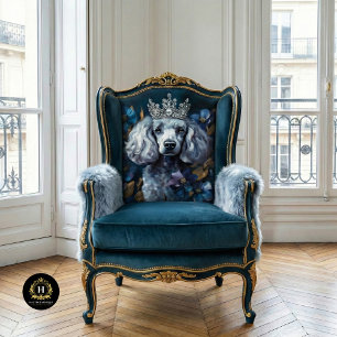 Französisches Graues Pudel-Portrait Découpage Seidenpapier