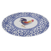 Französisches Hahn-Land-Küchen-Blau und Weiß Schneidebrett (Ecke)