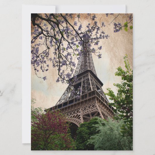 Französisches Hochzeitseiffelturm Einladung (Rückseite)